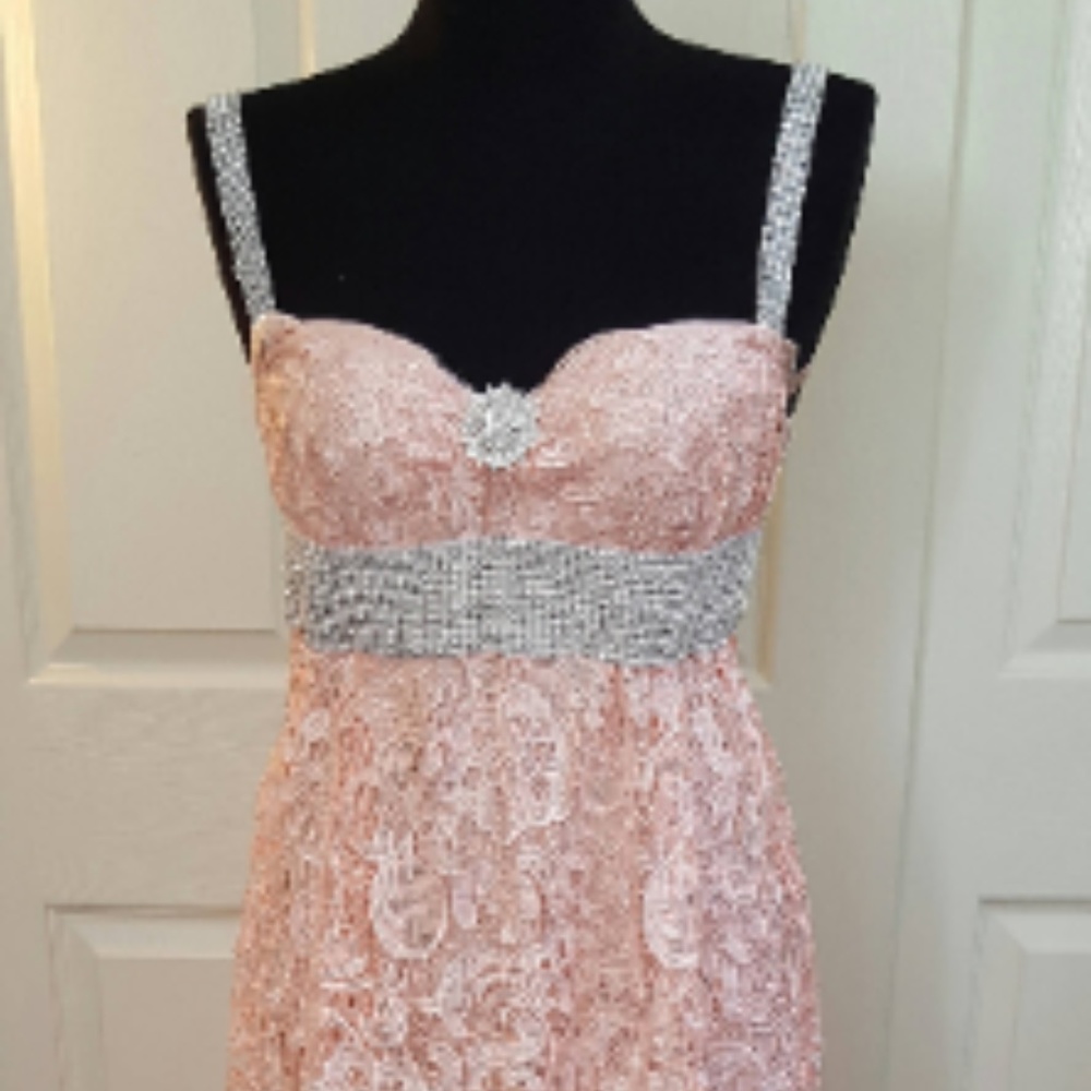 Custom Order Gatsby Style Lace Blush Wedding Gown